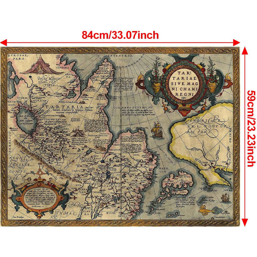 Vintage Map Poster Unframed Art Painting Living Room Study Supplies,Travel/Educational Tool,Vintage Wall Art,Gift