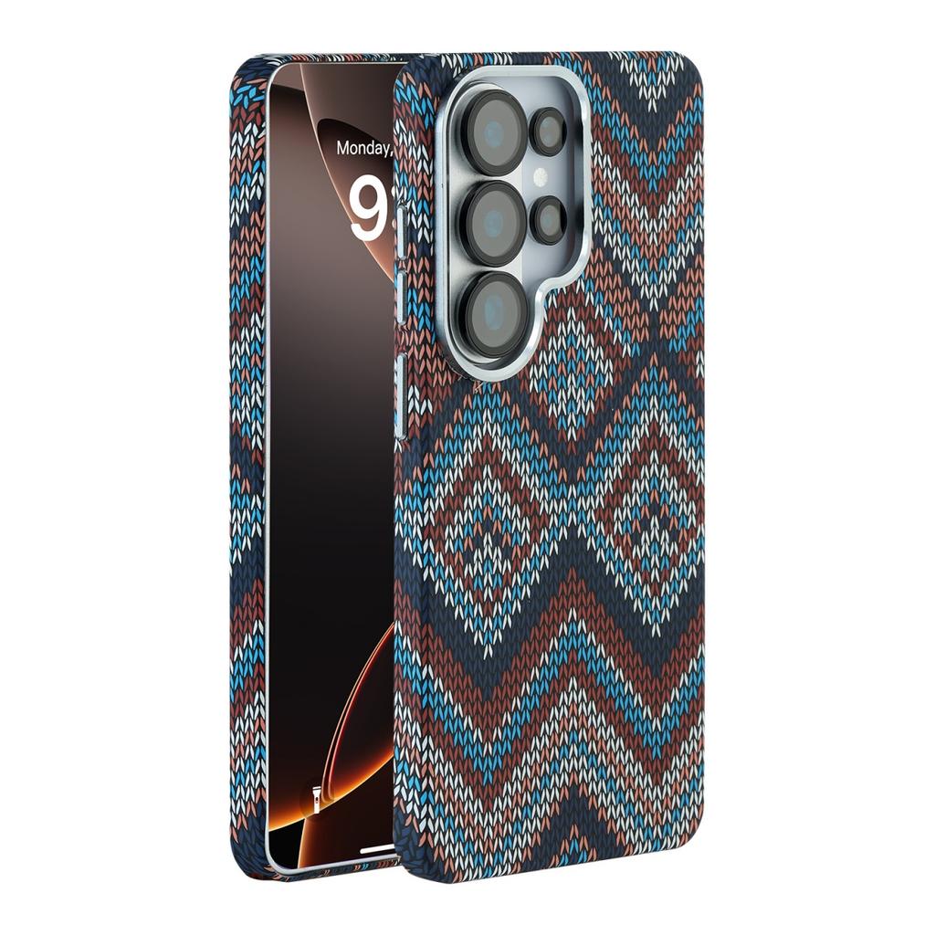 Funda de Carga Inalámbrica con Patrón de Fibra de Carbono y Kevlar para Negocios para Samsung S26 Ultra S25 S24 Ultra para MagSafe Cubierta Fina Anticaídas