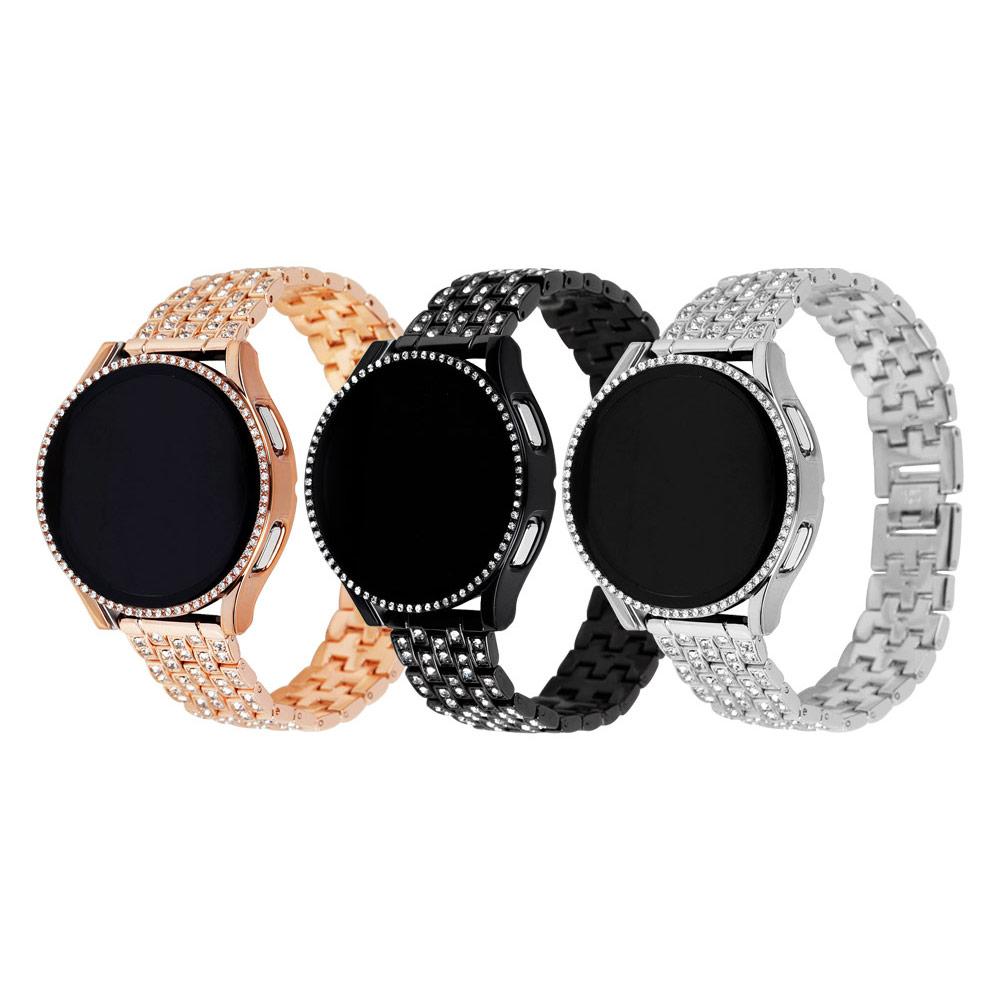Nibada Schnellverschluss Galaxy Watch Armband 3er-Pack Kubisches Metallband 6006 + Kubisches Gehäuse 6007 20mm Set Galaxy Watch 4 Classic Uhr 3 Active 12 Gear