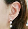by Yumi CZ Highest Quality Zirconia 3 8mm [Produced Katsura] Earrings, Stones, Dangling, Popular, Large, Gorgeous, 6mm, 7mm, (Earrings)