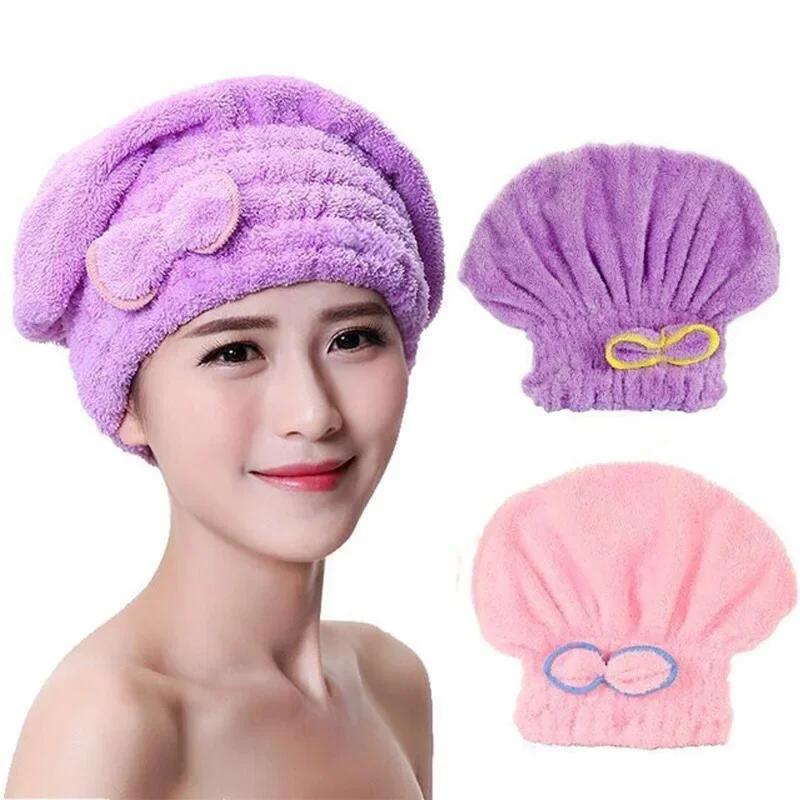Absorbent Quickly hair drying shower cap turban towel Microfiber hair towel Bathroom Products for Women Girls Ladies