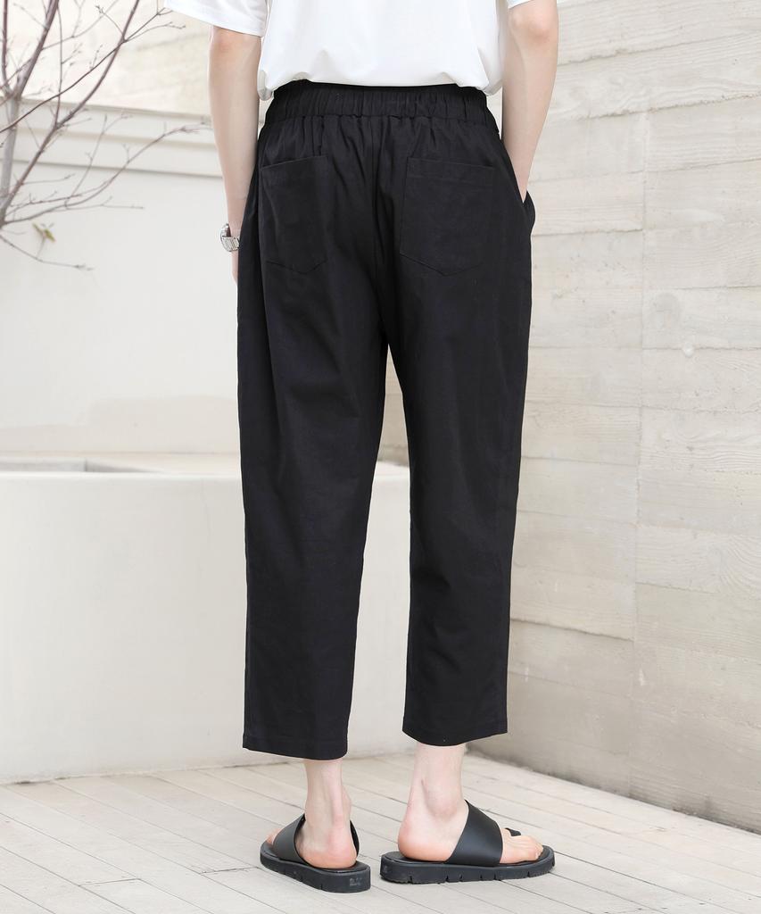 Jikeulib Elastic Waist Spandex Crooked Wide Pants