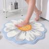 Badezimmer Teppichmatte, Niedliche Blume Badematte mit Weich und Rutschfest, Saugfähige Mikrofaser Badeteppiche, Maschinenwaschbarer Badeteppich für Toilette Badewanne Küche