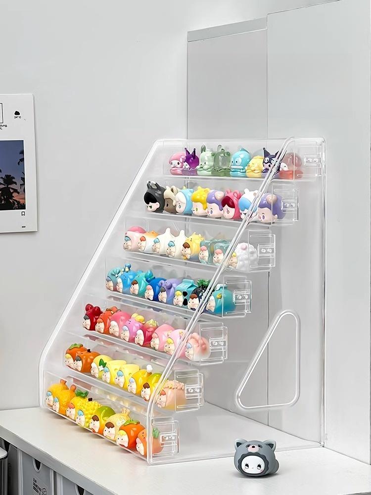 Large Capacity Acrylic Display Stand Cute Particle Multi-layer Separation Figurines Home Desktop Display Rack Organizer
