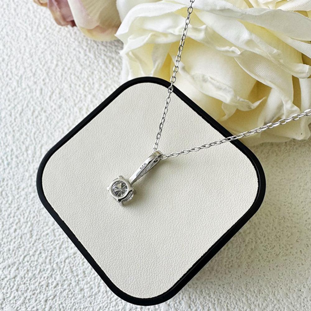 Vinregem 100% 925 Sterlingsølv VVS1 3EX D Farge 0.8CT 6MM Rund Slipt Ekte Moissanitt Diamant Edelsten Anheng Halskjede Fint Smykke GRA