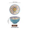 Bohemian Rice Bowl Home Creative Personality Ceramic Bowl High Appearance Level Retro Noodle Bowl Eating Rice Small Bowl