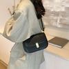 Niche Design Textured Underarm Bag for Women New Trendy Solid Color Retro Fashionable Saddle Bag One-shoulder Crossbody Bag