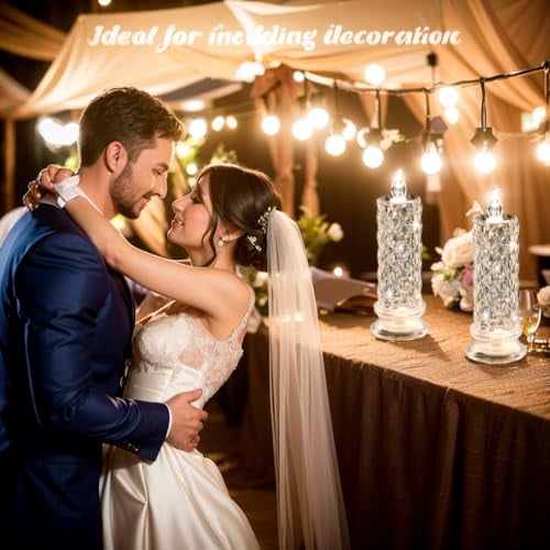 Kristal Mumlar LED Işık Şeffaf Alevsiz Pille Çalışan Fener Gece Lambası Düğün Partisi Doğum Günü Noel Cadılar Bayramı Dekorasyonu