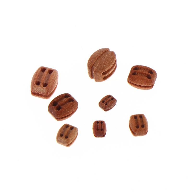 10Pz Pulegge a Doppio Blocco in Legno 3mm 4mm 5mm 6mm Accessori per la Costruzione di Modelli di Navi Fai-da-te Accessori per Modelli di Vele Antiche