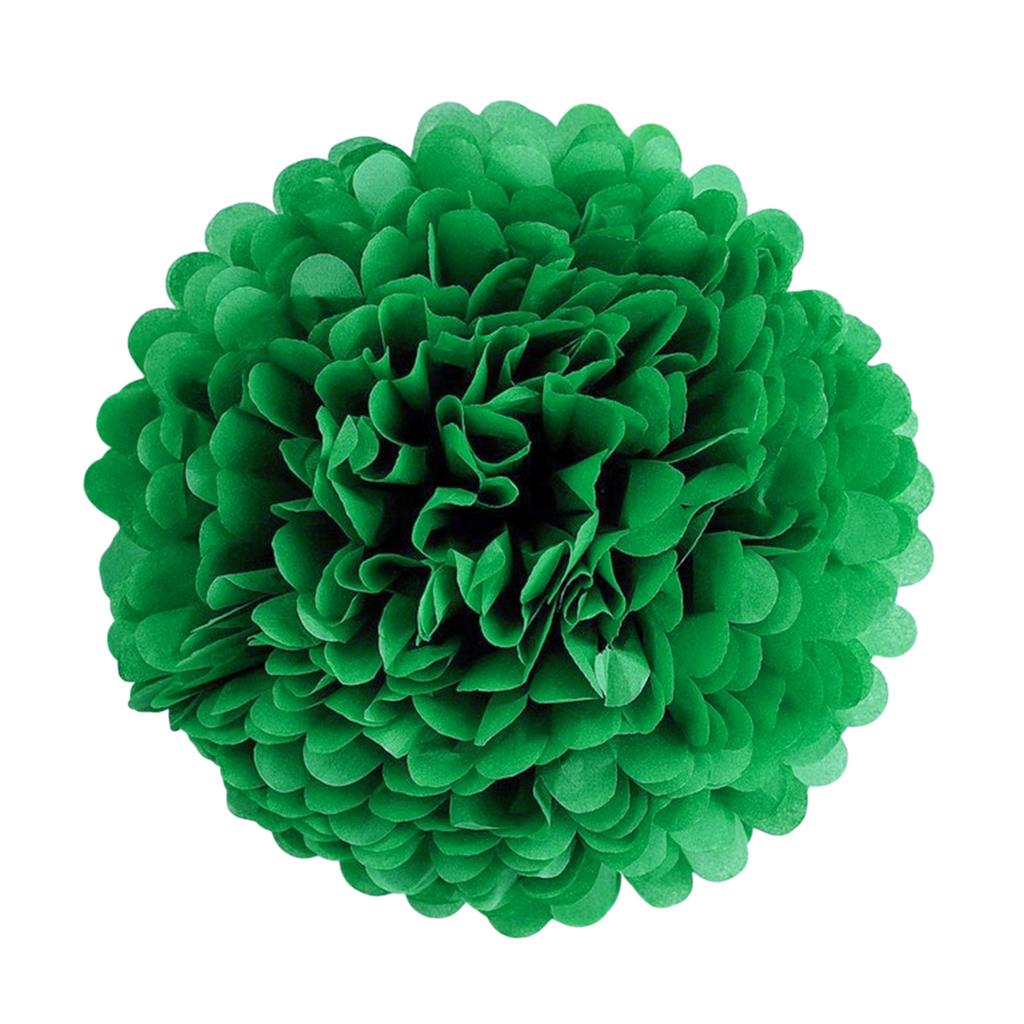 1pcs Set 7.8inch Deep Green Paper Paper Flowers Decorations For Birthday Party Hanging Flowers Pom Pom Paper