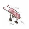 1Pcs Doll House Home Decoration 1/12 Dollhouse Accessories Mini Metal Baby Carriage Miniature Pushcart Model