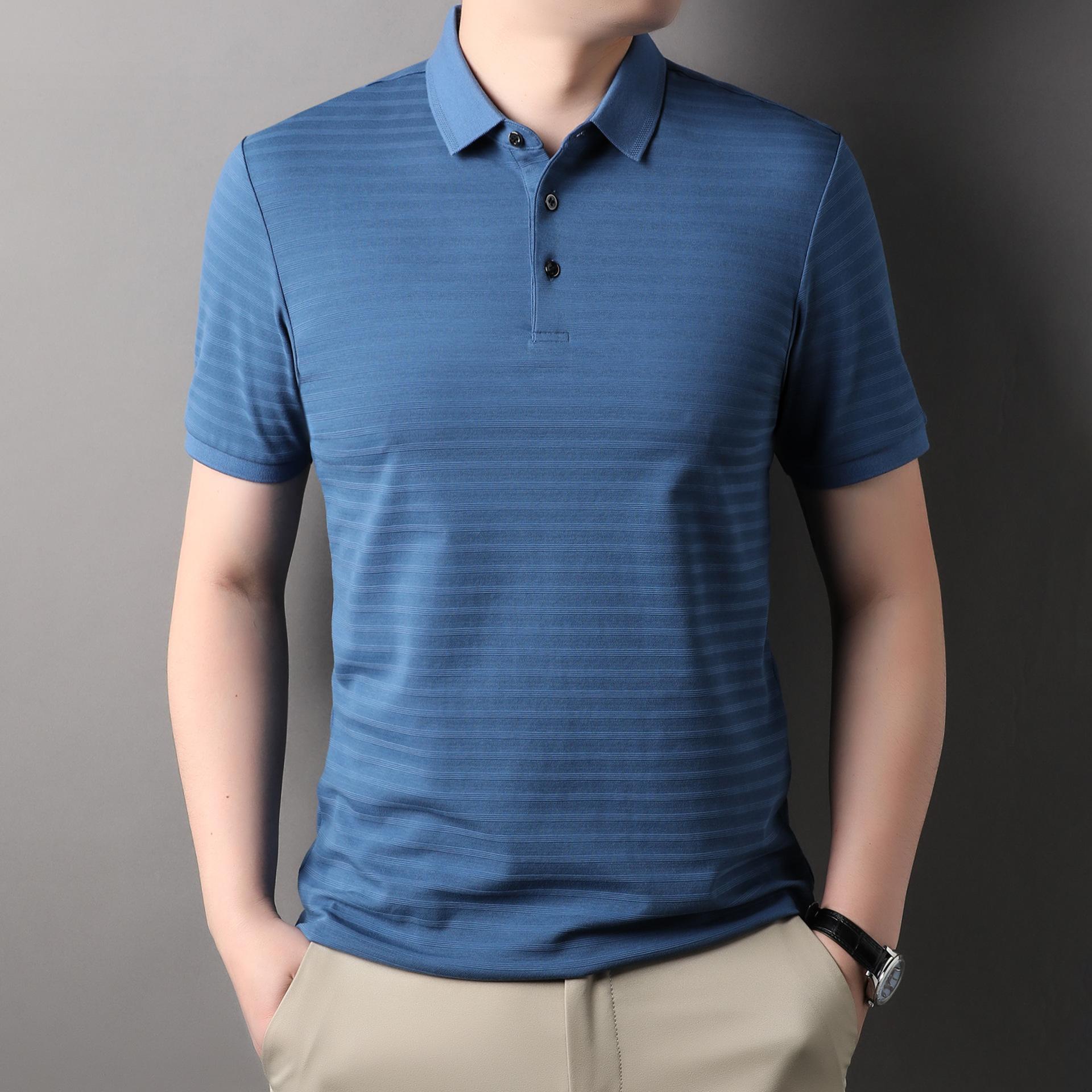 

Новая модная мужская футболка с короткими рукавами, летняя новая однотонная однотонная деловая рубашка-поло среднего возраста, универсальная футболка-поло 4XL