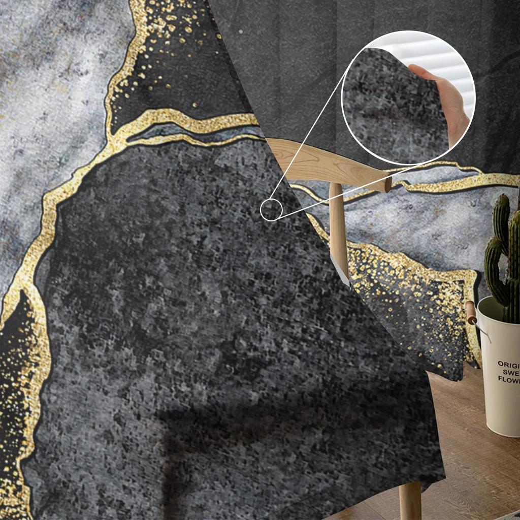 Abstract Black And White Marble Sheer Voile Window Curtains Tulle Curtains Living Room Balcony Decoration Drapes
