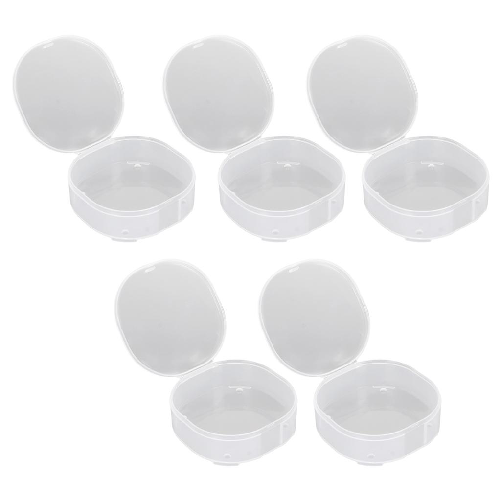 5pcs Makeup Puff Storage Box Portable Transparent Powder Puff Container Case for Bead Stud Earrings