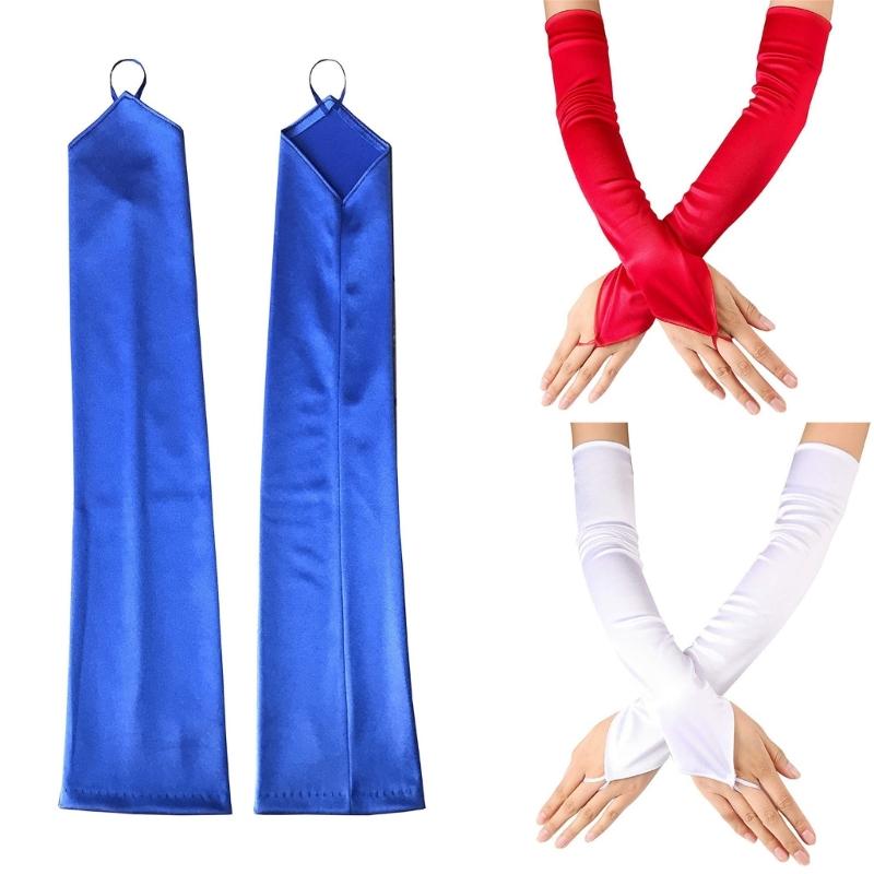  Elbow Gloves for Formal Event Party Costume Gloves Elegant Ceremony Gloves Women Stage Performances Arm Sleeves