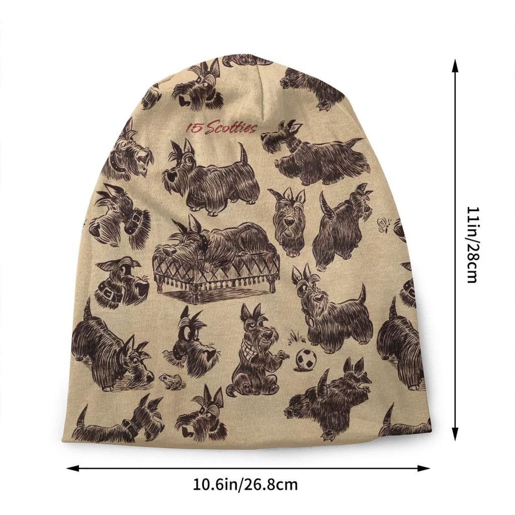 Custom Scottie Dog Scottish Terrier Skullies Beanies Caps Unisex Winter Warm Knitted Hat Hip Hop Bonnet Hats Outdoor Ski Cap