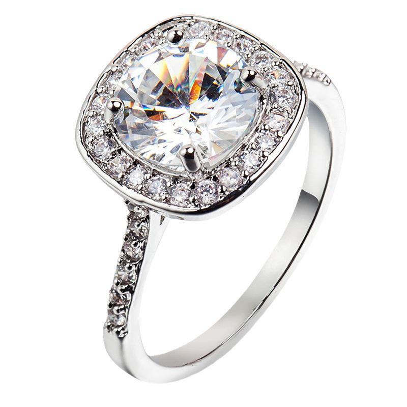 Elegant Blue Zircon Diamond Ring - Classic Women's Hand Jewelry