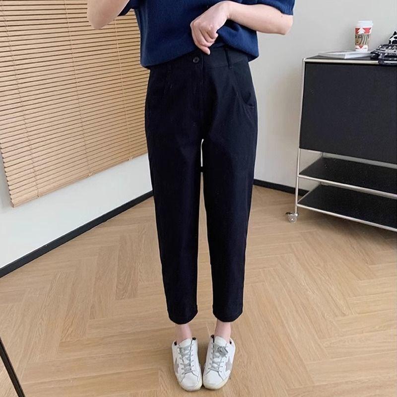 Korean Style Trendy Dad Pants Women Spring and Autumn Stylish Versatile Retro Carrot Pants with Casual Temperamen Harem Pant