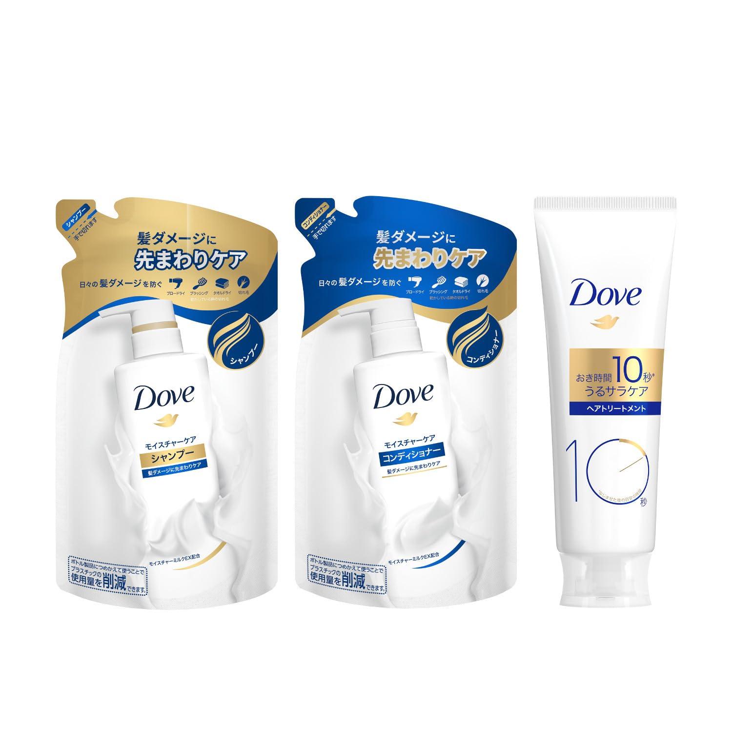 

[Набор] DOVE Увлажняющий шампунь + Кондиционер + Средство для ухода Сменная пара