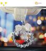 Bling Car Rearview Mirror Hanging Pearl Bow Ornaments Auto Creative Decoration Gifts Pearl Car Decoration Interior Accessories