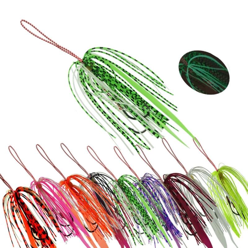 5er Pack Haken aus Kohlenstoffstahl mit doppeltem Jigging-Assist-Haken Salzwasser-Angelhaken Ersatzhaken Vertikale Jigs Köder Hakenset