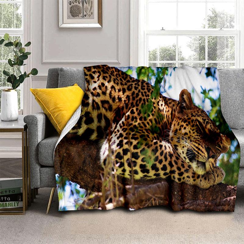 Bestia Zwierzę Leopard Gepard Kreskówka Koc, Miękki Koc do Rzucania do Domu Sypialni Łóżka Sofy Pikniku Podróży Biura Koc Okrywowy Dziecko