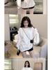 Plus Size Off-Shoulder Gray Sweatshirt for Women - Long Sleeve, Thin, Mid-Length, Spring/Autumn.