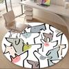 1pc Puppy Party Office Round Area Rug, Indoor Mat Suitable ForOffice, Under Office Chairs Bedroom Living Room Home Decor, Room Deco 110