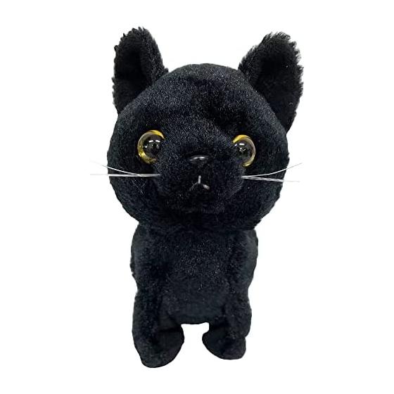 [BESTEVER] Battery operated stuffed animal, walking, meowing, walking sweet puppy, black cat, black cat, Black Cat 49081