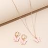 4 Piece Women Fashionable And Elegant Butterfly Pendants Forest Style Earrings Collarbone Chains Bracelets Temperament Set
