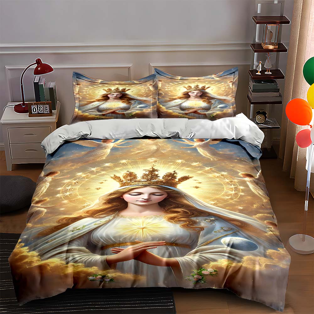 

Golden celestial portrait Bedding Duvet cover sets Duvet covers Pillowcases gifts (1 * Duvet Cover 2 * Pillowcases, without duvet insert) 135x200cm