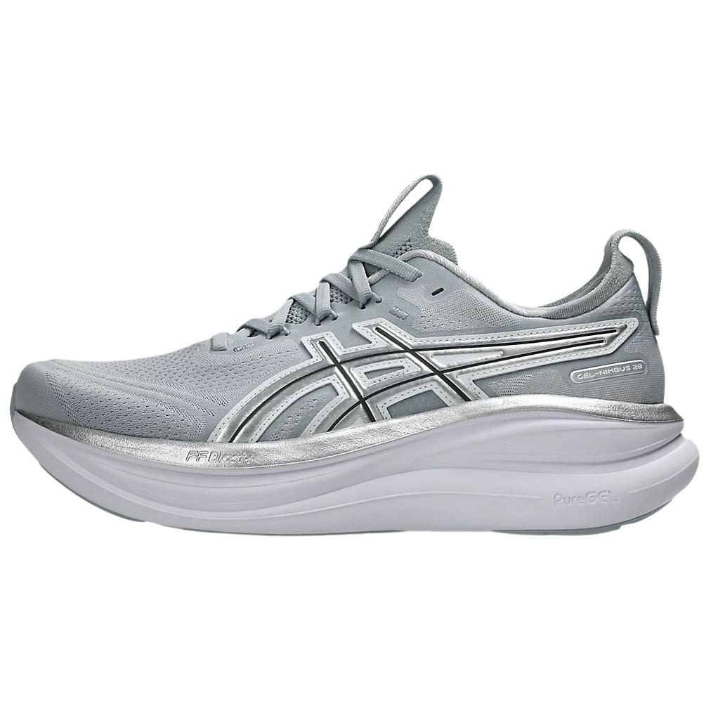 

Asics Gel-Nimbus 28 Comfortable Breathable Running Shoes Men sneaker Gray Silver 1011C222-020 44.5