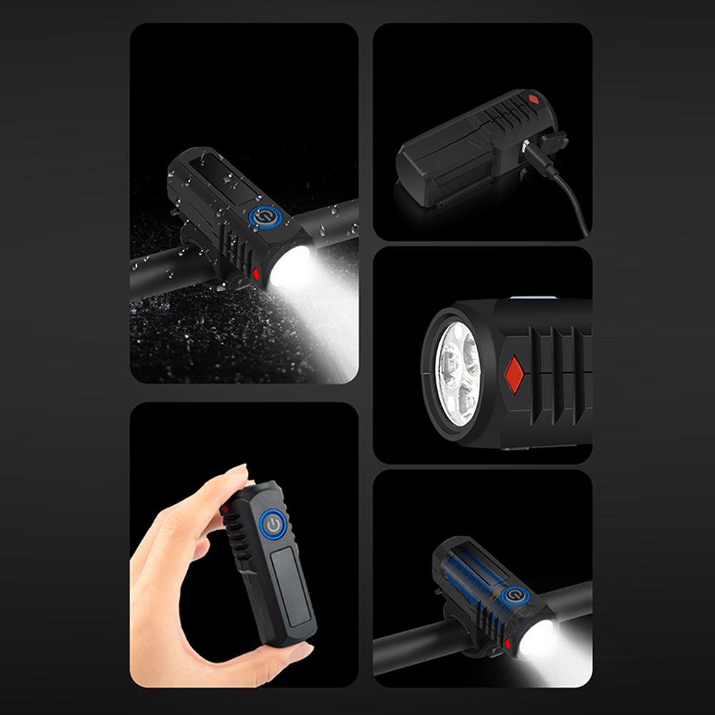 LED Bicycle Headlight High Brightness Cycling Safety Waterproof Front Lamp 3 Gears Bike Handlebar Flashlight for Night Riding