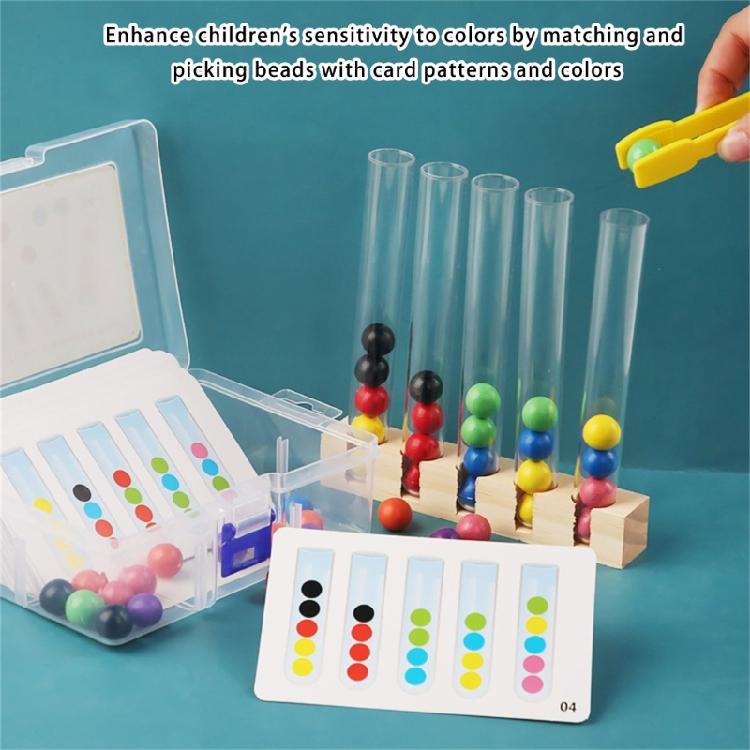 Interactive Bead Clamp Tube Toy Color Sorting Game Playset for Toddler Concentration Fine Motor Learning Activity Toy