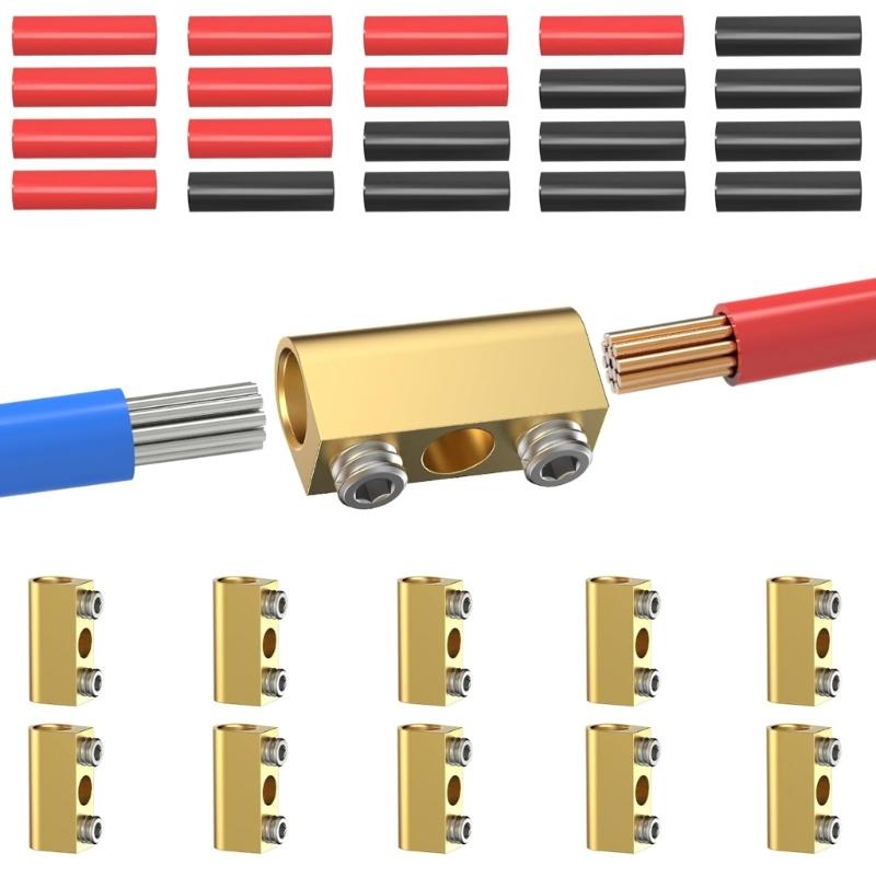 80A Brasses Wire Terminal Connectors for 10 6 AWG Cables Perfect for Automotive Marine Solar Industrial DIY Applications