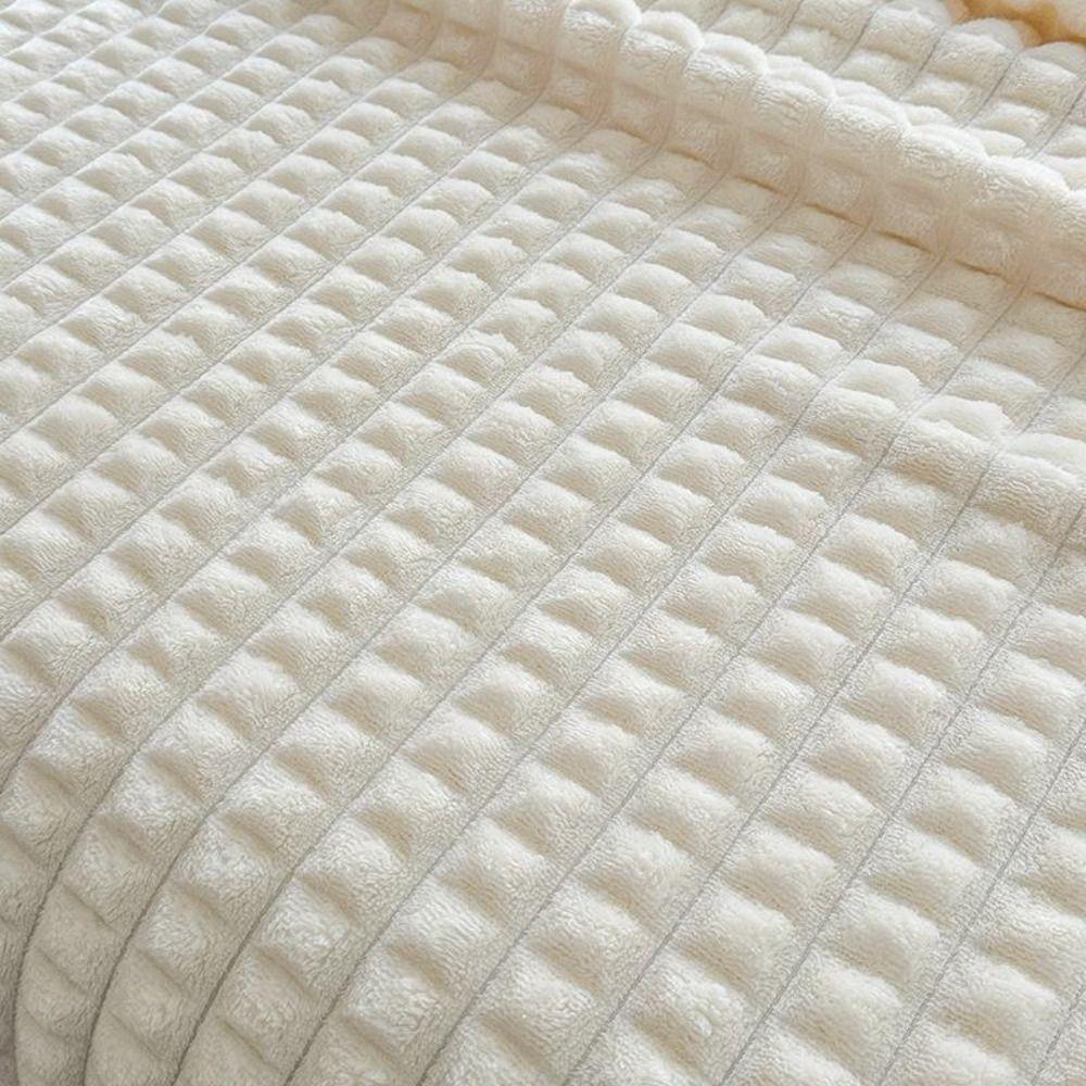 Durable Solid Color Flannel Blanket Comfortable Warm Sofa Blanket Thickened Soft Office Nap Blanket Unisex