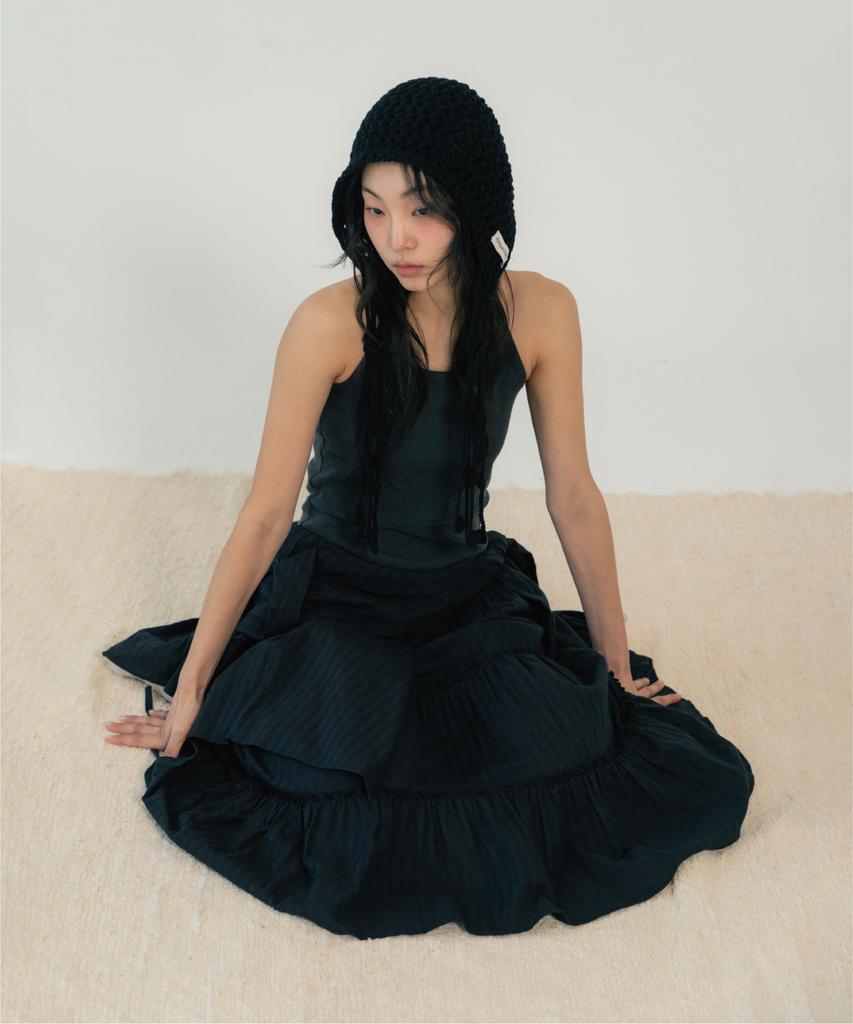 G Museum Jacquard Tiered Skirt (Black)