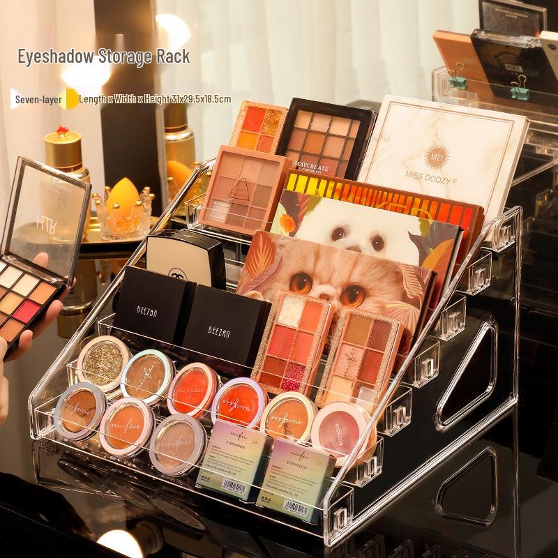 Clear Makeup Organizer: Eyeshadow, Lipstick, Skincare & Nail Art Storage Display