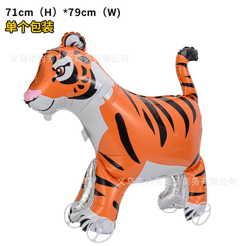 4D Djur Aluminiumfolieballong Med Hjul Stor Tredimensionell Elefant Kreativ Rullande Ballong Ståndleksak Festdekoration