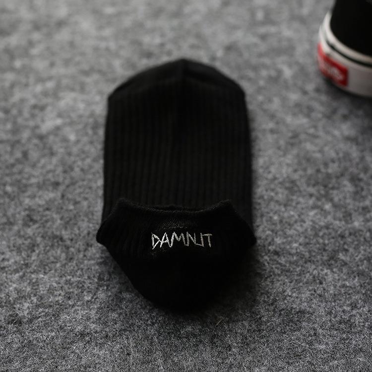 Luminous White Letters Women Mens Cute Letter Print Design Fucks Off Casual Knit Wool Funny Socks