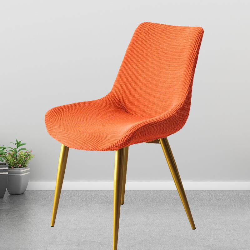 Solid Stretch Curved Backrest Curved Chair Covers Dining Classic Fabric Kitchen Hotel Household Chair Cover Chairs Slipcovers
