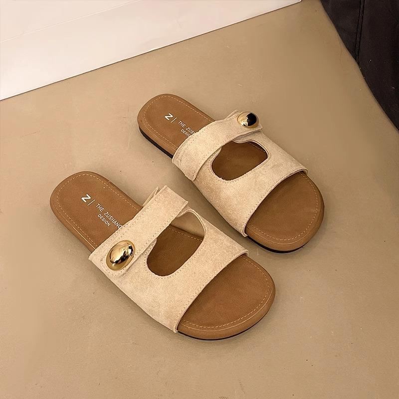 

Birkenstock slippers women s summer outer wear 2025 new versatile height increase skirt beach casual soft bottom one-word slippers 35 бежевый