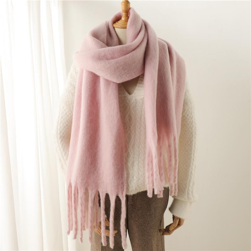Winter Women Scarves Long Warm Imitaion Cashmere Hijab Solid Lady Shawl Wrap Female Pashmina Bandana Head Scarf