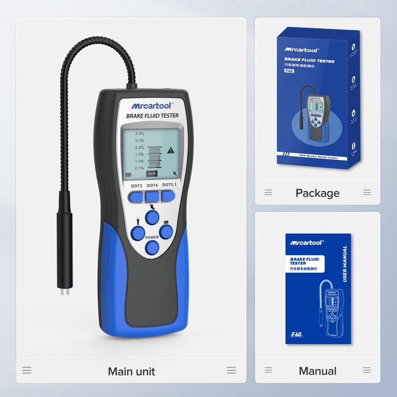 

F60 Brake Fluid Tester DOT3/DOT4/DOT5.1 Auto Check Oil Quality with LED Display Brake Fluid Teste