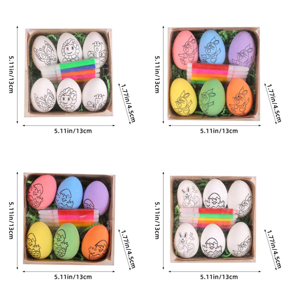 Easter Drawing Eggs Sets of 6 Kids DIY Hand Painted Set Fun and Creative for Art Enthusiasts Family Fun Present