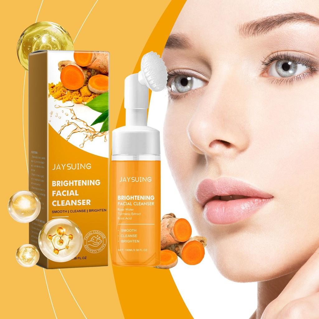 Jaysuing Gentle Turmeric Cleansing Foam Nourishing Hydrating Face Wash 100ml