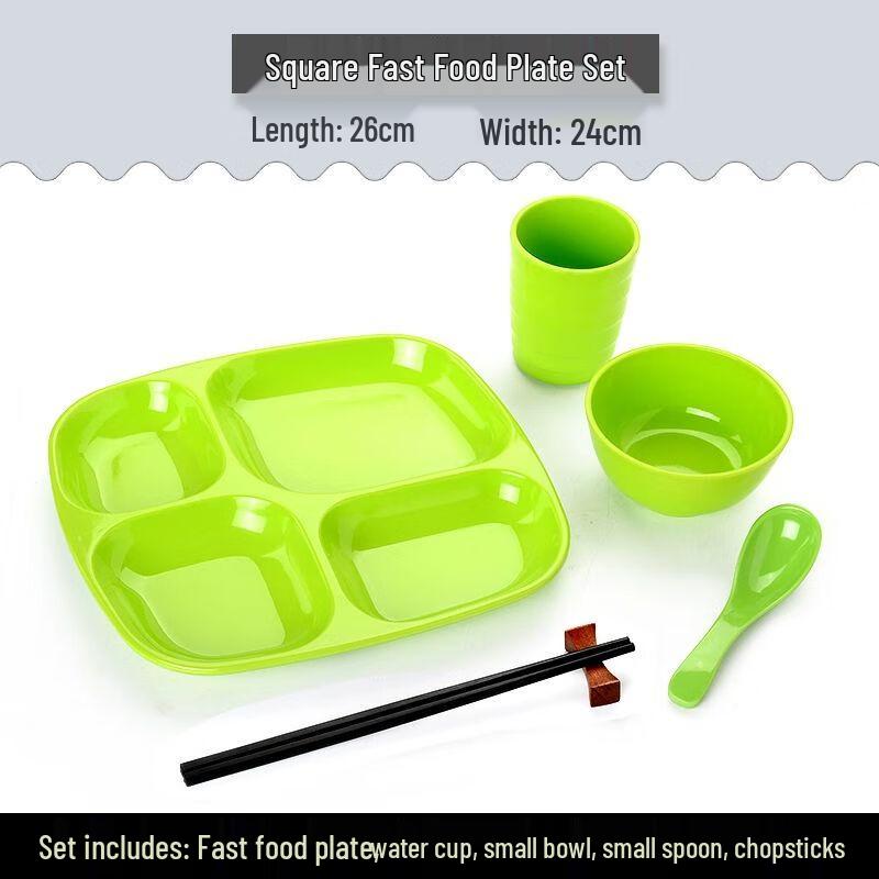 Melamine Four-Compartment Divided Plate