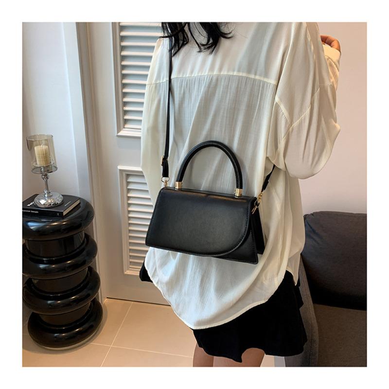 Elegant Solid Color Small Square Bag Trendy Minimalist Faux Leather Shoulder Handbag Fashion Crossbody Purse CLE