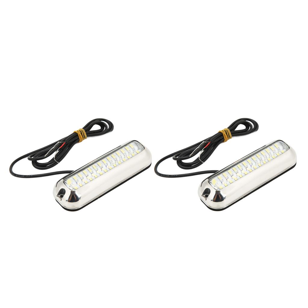 Marine Led Lights 42LEDS Waterproof Underwater LED Boat Light 10‑30V DC Drain Plug Light for Yacht Boat White Light