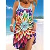 Modisches, elegantes und bequemes Sommerkleid für Damen mit 3D-Druck und Trägern – perfekt für den Strand.